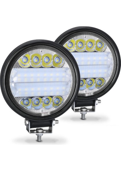 2 Adet 72W 24LED Stili LED Çalışma Işık Bar 72W 24LED Yuvarlak Spot LED Işık Kamyon Suv 4WD 4x4 LED Bar Offroad Atv Jeep Traktör Sis Lambası 12V 24V Beyaz (Yurt Dışından)