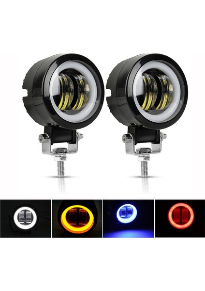 1xsarı Stil 3ıw LED Çalışma Işıkları Su Geçirmez Kare Angel Eyes Sürüş Bölmeleri Offroad Araba Tekne LED Bar Işık Atv 6500K (Yurt Dışından) fiyatları