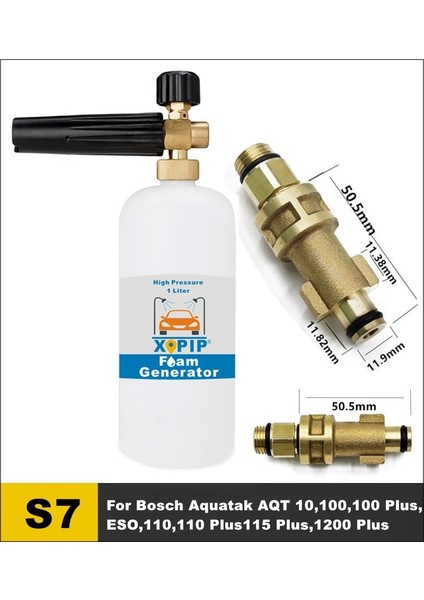 Beyaz Stil Araba Yıkayıcı Kar Köpük Jeneratörü Lance, Farklı Çeşitlerle Erkek Dişli Adaptörleri Ayarlanabilir Nozullu Püskürtücülü Sabun Tabancası Yıkayıcı (Yurt Dışından)