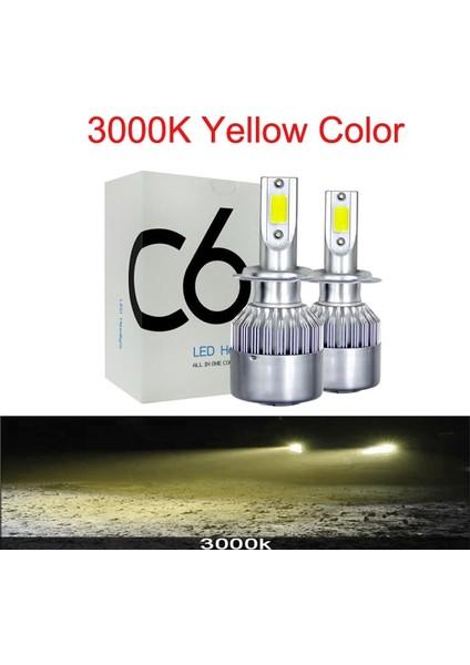 H8 Stili 3000K 2 Adet LED Araba Ampulleri H4 H Hb2 H11 H1 H3 H8 H Hb4 H Otomatik Farlar 72W Cob 6000K 3000K 4300K (Yurt Dışından)