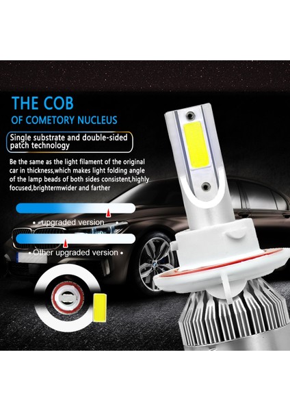 H8 Stili 3000K 2 Adet LED Araba Ampulleri H4 H Hb2 H11 H1 H3 H8 H Hb4 H Otomatik Farlar 72W Cob 6000K 3000K 4300K (Yurt Dışından) indirimleri