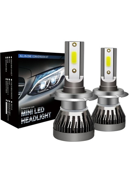 Xiyu Shop NO.26000 Stili 6000K Soğuk Beyaz Ar Far Lambası H7 LED Ampuller LED Far Kiti 6000K Beyaz Yüksek Güçlü Işık 12V LED Lamba 90W Lm (Yurt Dışından)