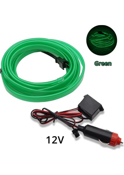 Mor USB Tarzı Yeşil Sigara Evrensel Araba Iç Aydınlatma LED Şerit Dekorasyon Çelenk Tel Halat Tüp Hattı USB Sürücülü Esnek Neon Işıklar (Yurt Dışından)