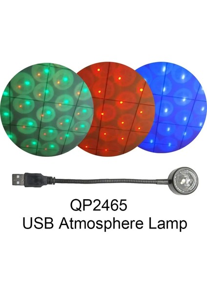 QP2465 Araba USB LED Parti Işıkları Sahne Etkisi Karaoke Atmosfer Lambası 4W 5V Taşınabilir Disko Topu Renkli Lazer Dj Disko Hafif Müzik (Yurt Dışından)