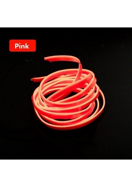 8 Milyon Stili Pembe Otomobil Atmosfer Lambası Araba Iç Aydınlatma LED Şerit Dekorasyon Çelenk Tel Halat Tüp Hattı Esnek Neon Işık USB Sürücü (Yurt Dışından)