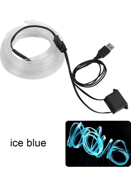 D 3m Araba Iç Aydınlatma Şeritleri Oto LED Şerit Garland El Tel Halat Araba Dekorasyon Neon LED Lamba Esnek Halat Tüp (Yurt Dışından)