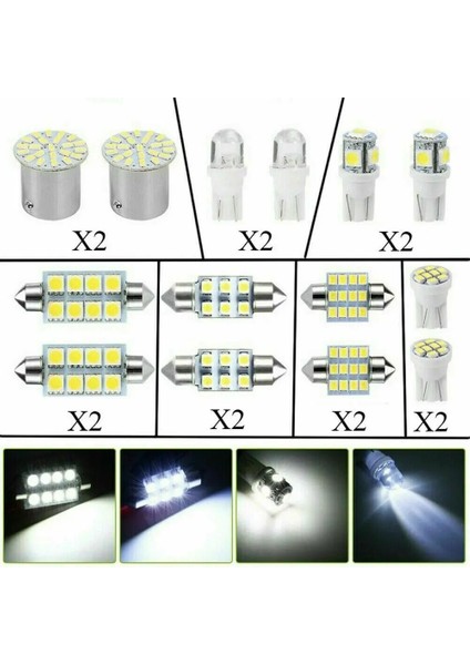 28 Adet T10 W5W Karışık Araç Iç LED Smd Işık Plaka Lambası Okuma Işığı Gövde Kuyruk Park Ampulleri Seti (Yurt Dışından)