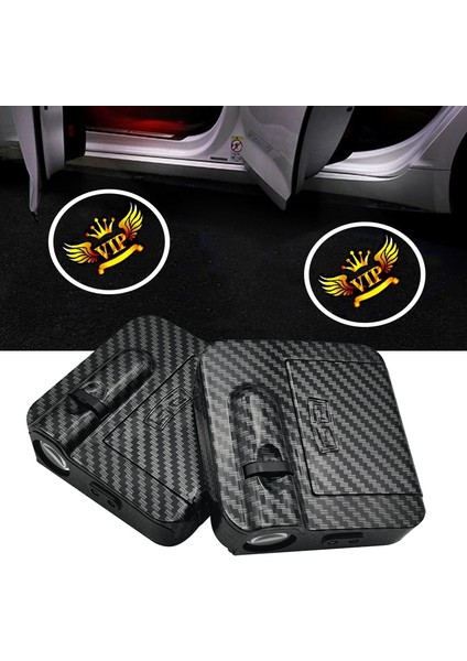 2 Adet Tarzı 2d Tek Renk A 3D Araba Kapısı Karşılama Işıkları Dönebilen Lazer Projektör Logosu Hayalet Gölge Işığı Kablosuz Dekoratif Lamba Evrensel Araba Kapı Işığı (Yurt Dışından)