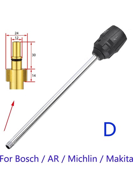 Turuncu Tarzı Roue Basınçlı Yıkama Metal Değnek Su Püskürtme Lance Mızrak Karcher Parkside Stanley Black Decker Için Hızlı Jet Yıkama Memesi (Yurt Dışından)