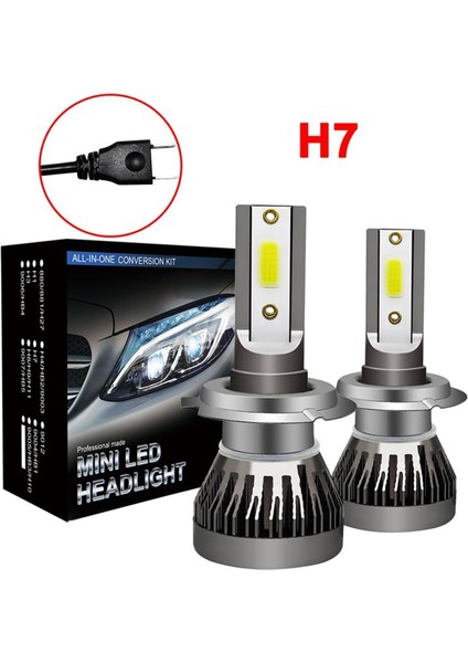 NO.26000 Stili 6000K Soğuk Beyaz 2 x H7 LED Far Dönüşüm Kiti Cob Ampul 120W Lm Beyaz Yüksek Powek Araba Far Ampülleri (Led) Araba Işıkları (Yurt Dışından)