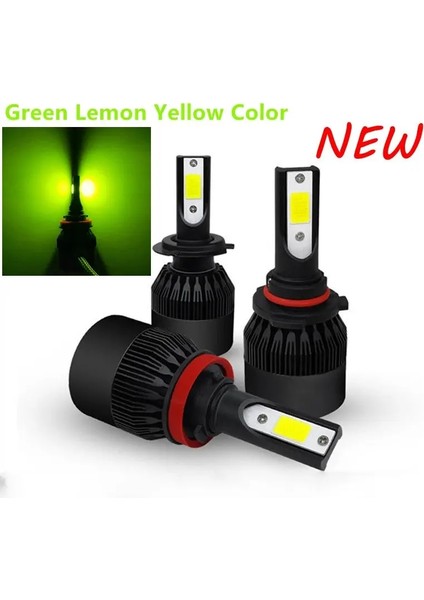 H8 Stili 2 Adet 2 Adet Yeşil Işık Renkli LED Araba Far Lambası Sis Farları Ampuller H8 H11 H16 48W 4800LM LED Araba Far 12V 24V (Yurt Dışından)