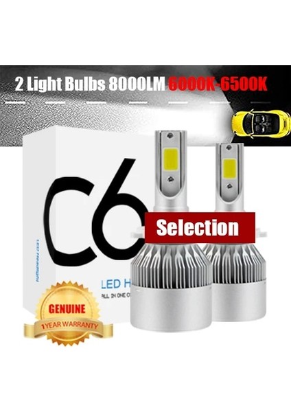 H1 Stili 6000K-6500K Yeni Gelenler Araba Ampulleri LED H4 H Hb2 H11 LED H1 H3 H8 Hh Otomatik Farlar 12V LED Işık (Yurt Dışından)