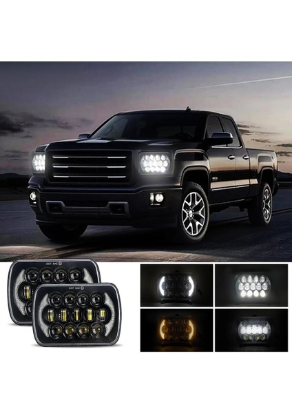 Jeep Wrangler Için LED Far Yj Cherokee Xj Comanche Mj Chevy 300W 7x6 Dikdörtgen Far ile Yüksek Düşük Işın Dönüş Sinyali (Yurt Dışından) modelleri