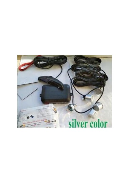 Gümüş Rengi 4 Sensörlü Otopark Sensörü 12 V Otomatik Ters Arka Yardım Yedekleme Park Radar Buzzer Alarm Monitör Sistemi Alarmı 5 Renk (Yurt Dışından)