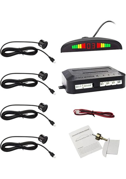 4 Sensör Stili 300 Şerit Eunavi 1 Takım Oto Parktronic LED Park Sensörü Kiti Sensörleri Tüm Arabalar Için Ters Yardım Yedekleme Radar Monitör Sistemi (Yurt Dışından)