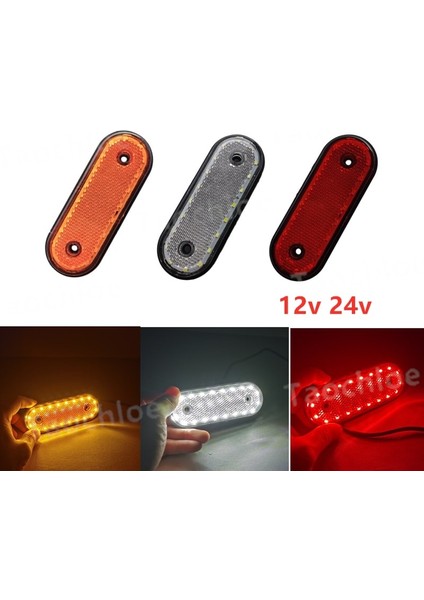 24V Tarzı Kehribar LED Amber Kırmızı Beyaz Yan Işaret Işığı 24V Boşluk Lambası Karavan Araba Kamyon Römork Traktör Kamyon Kamyonet Için 12V Işıkları (Yurt Dışından)