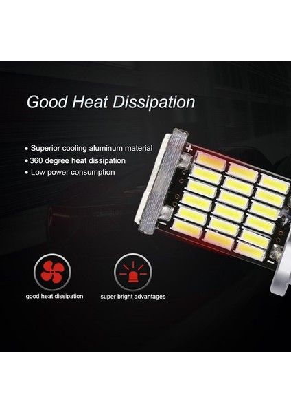 2 ADET-BEYAZ-7440 Nlpearl 2x T20 LED Sinyal Lambası T WY21W LED Canbus Araba Ters Fren Lambaları Smd LED W21W Dönüş Sinyali Işığı 12V (Yurt Dışından)