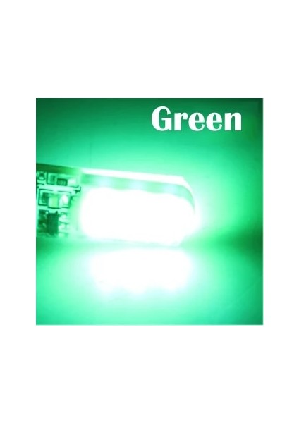 Yeşil 1x T10 W5W Araba LED Cob Dönüş Sinyali Ampul Iç Kubbe Okuma Işığı 12V Otomatik Kama Yan Plaka Gövde Lambası Süper Parlak (Yurt Dışından)