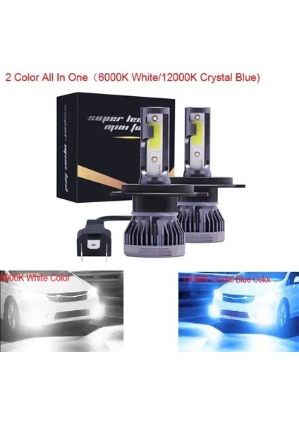 H8 Stili 6000K 12000K 2renk Muxall LED Lmpaır Mini Araba Far Ampülleri H1 H7 H8 H9 H11 Far Kiti Hb Hb4 Oto Lamk 8000K (Yurt Dışından)