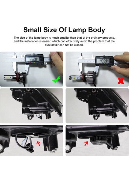 H8 Stili 6000K 12000K 2renk Muxall LED Lmpaır Mini Araba Far Ampülleri H1 H7 H8 H9 H11 Far Kiti Hb Hb4 Oto Lamk 8000K (Yurt Dışından) indirimleri