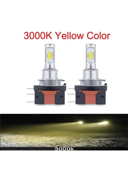 H4 Stili 3000K 2 Adet LED Araba Far H11 H7 Ampul H4 Hk Sarı Işık 6000K Beyaz Işık K Buz Mavisi Sis Lambası (Yurt Dışından)