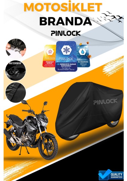Mondial Drift L Su Geçirmez Siyah Motosiklet Brandası Miflonlu Kalın Premium Kumaş Clipsli