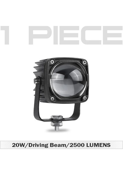 Xiyu Shop 1 Adet Siyah Kapak Stili 2 Inç 8d Lens LED Çalışma Işığı 6000K Beyaz 3500K Sarı Sürüş Işığı Sis Farları Spotlight Araba Kamyon Off Road Motosiklet 12V 24V (Yurt Dışından)