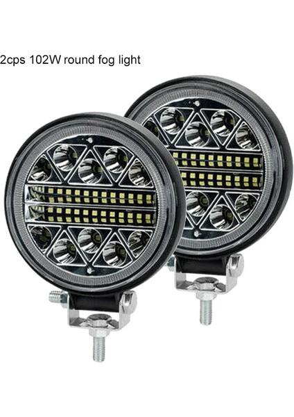 Xiyu Shop 2 Adet Yuvarlak 102W Tarzı Nlpearl W LED Işık Barwork Işık Spot Taşkın Kamyon Tekne Atv Jeep Traktör Offroad 4x4 Barra LED Far 12V 24V (Yurt Dışından)