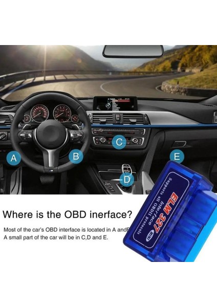 Bir Stil Araç Teşhis Tarayıcı Mini Bluetooth-Uyumlu Hata Ingilizce Sürüm V2.1 Obd2 Obdıı Android Ios Wıfı Elm (Yurt Dışından)