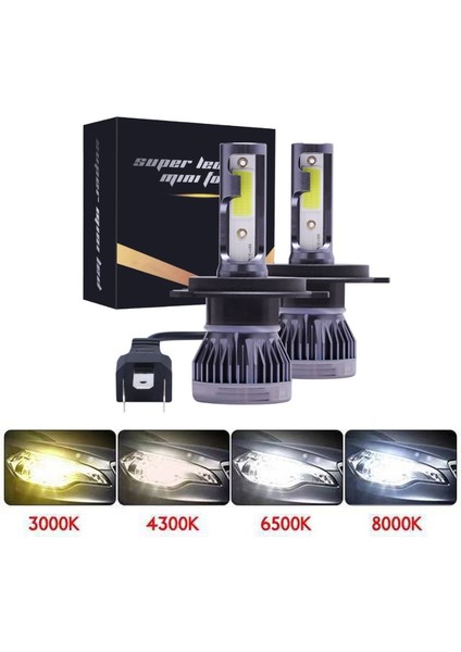 H11 Stili 4yan 12000K Kırmızı 2 Adet LED Mini Araba Far Lm H1 H3 H7 H8 H9 H Hb Hb H4 Hilk 6000K 8000K Otomatik Kafa Lambası Ampul (Yurt Dışından)