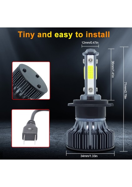 H8 Stili 4yan 6500K 2 Adet LED Lm De Araba Far Ampülleri H11 H8 H9 H7 Far Hb Hb4 Oto Lamk 8000K LED Sis Ampulleri (Yurt Dışından) indirimleri