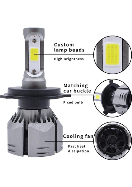 H8 H11 Stili R11 W 9000LM H4 H7 Araba LED Far Ampülleri Aydınlık Oto LED Kafa Lambası Cob Hyundai Nfsonatasonata 12V 24V (Yurt Dışından)