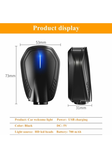 1 Adet Tarzı Kapla 2021 Şarj Edilebilir Araba Kablosuz Karşılama Işığı Kablosuz Kapı Açma Otomatik Indüksiyon Dekoratif Işık Kapı Projeksiyon Işığı (Yurt Dışından) modelleri