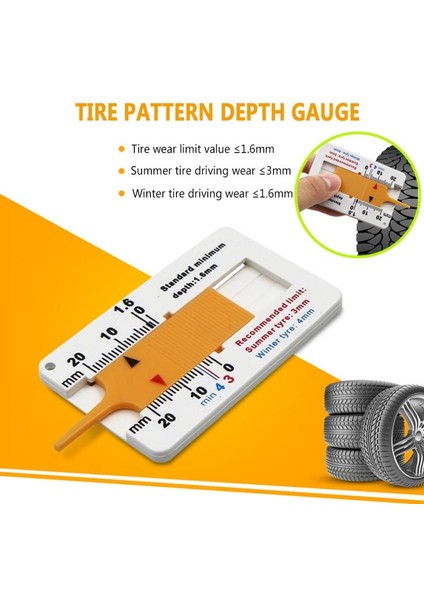 Sarı Stil Otomatik Gösterge Araba Lastiği Diş Derinliği Derinlik Ölçer Kaliper Motosiklet Römork Lastik Tekerlek Ölçü Aracı Onarım Aracı Araba Aracı (Yurt Dışından) fırsatları