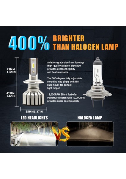 9007 Hb5 Stili Csp 1860 Çip Infitary Mini Araba H7 H4 LED Farlar Lm 6500K H1 H3 H11 H13 Hb3 Hb4 Hb Buz Diyot Lambası Otomatik Sis Ampul (Yurt Dışından) fırsatları