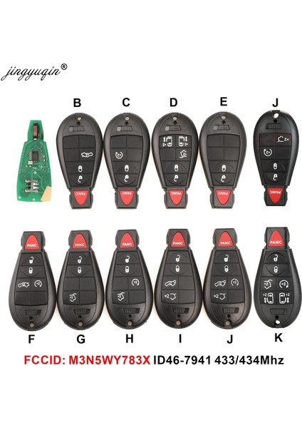 Ben Stil Tarzı M3N5WY783X 7941 Jingyuqmhz Uzaktan Araba Anahtarlık M3N5WY783X Chrysler Town & Country Jeep Grand Cherokee Dodge Caravan Journey Için (Yurt Dışından)