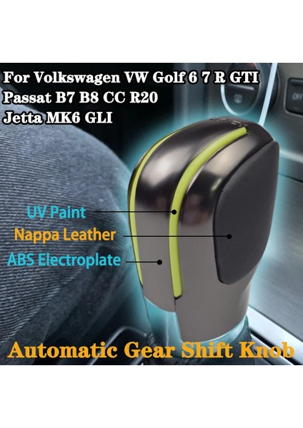 Krom Siver-Kırmızı 4 Otomatik Vites Topuzu Kolu Vites El Topu Vw Golf 6 7 R Gtı Passat B7 B8 cc R20 Jetta Mk6 Glı Chromematt Gümüş Dsg Logo (Yurt Dışından)