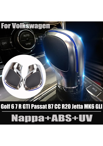 Krom Siver-Kırmızı 4 Otomatik Vites Topuzu Kolu Vites El Topu Vw Golf 6 7 R Gtı Passat B7 B8 cc R20 Jetta Mk6 Glı Chromematt Gümüş Dsg Logo (Yurt Dışından)