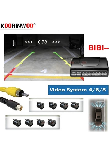 4 Sensör Stili Beyaz Koorinwoo Elektromanyetik Otopark Sensörleri Probları Arka Işık Ön Arka Alarm Navigasyon DVD Video Sistemi Için Parkmaster (Yurt Dışından) fırsatları