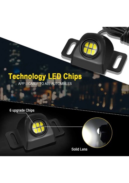 2 Adet Siyah Taban Araba Ters Işık Yedekleme Kuyruk Işık Oto LED Ampul Motosiklet Geri Vites Lambası Park Yardımcı Işık Araba Styling Işık Su Geçirmez (Yurt Dışından) fırsatları