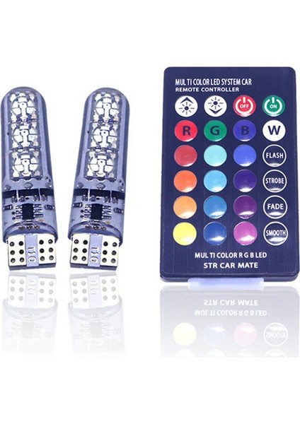 Diğer Stil 7 Renk Araba Kama Ampuller Uzaktan Kumanda Dekoratif Lamba Araba Işıkları Araba Aksesuarı T10 W5W Smd Rgb LED Çok Renkli Işık (Yurt Dışından)