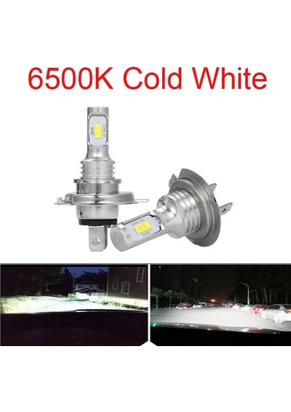 H8 Stili 6500K 2 Adet LED 4300K ​​araba Far Işık Araba Motoru H4 Hb3 Hb H11 H8 H9 H7 Lm 80W Oto Mini Sis Far Tak ve Çalıştır (Yurt Dışından)