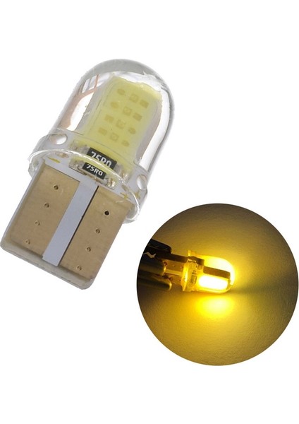 Sarı Yeni Varış T10 Cob LED Oto Silikon Kristal LED Genişlik Lambası W5W Araba Aksesuarları Lisans Kama Okuma Plakası Işık (Yurt Dışından)