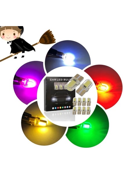 Sarı Yeni Varış T10 Cob LED Oto Silikon Kristal LED Genişlik Lambası W5W Araba Aksesuarları Lisans Kama Okuma Plakası Işık (Yurt Dışından) modelleri