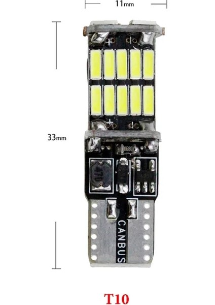 Kırmızı Stil T10 1 Adet Canbus BA9S BAX9S BAY9S H21W T4W H6W W5W LED T10 LED LED Yan Kama Işık Iç Sinyal Lambası 12V Beyaz (Yurt Dışından)