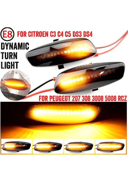 Kristal Beyazı Citroeoupe Picasso X7 Ds3 Ds4 Peugeot Rcz Için Dinamik LED Dönüş Sinyali Göstergesi Sıralı Flaşör Işığı (Yurt Dışından)
