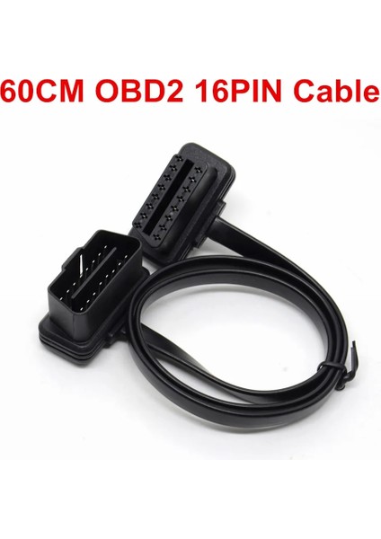 60CM Kablo Stili Çift Dişi Y Bölücü Dirsek Obd 2 Genişletici Odb Obd2 Kablosu Erkek - Dişi Düz Erişte Obd2 Uzatma Kablosu (Yurt Dışından)