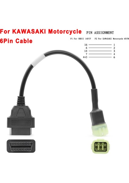 Kawasaki 6pin Stili Için Ktm Obd2 Konnektörü Için Motosiklet Motobike Yamaha Için Honda Moto Için Harley Için Ducati Için Obd 2 Uzatma Kablosu Kawasaki Için (Yurt Dışından)