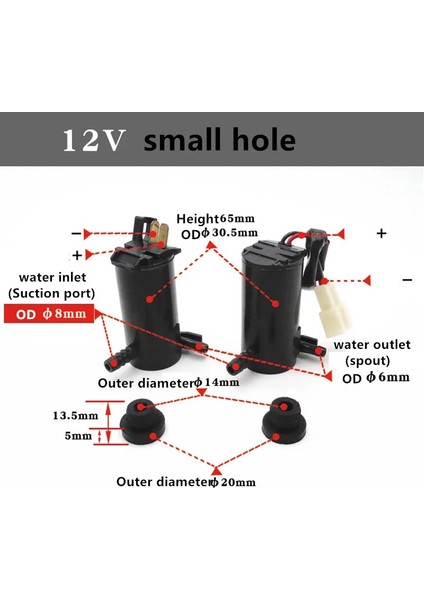 No.4 Tarzı V 24V Evrensel Araba Cam Silecek Cam Silecek Yıkama Pompası Su Jet Motoru (Yurt Dışından)