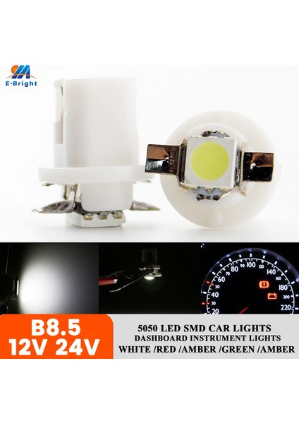24V Tarzı Sarı Dc 12V 24V T5 B8.5 LED T5 Smd Smd LED Araba Işık Göstergesi Ampul Göstergesi Pano Iç Beyaz Kırmızı Amber Yeşil Mavi (Yurt Dışından) fiyatları
